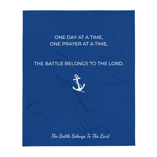 "One Day At A Time" Blue Blanket 50x60